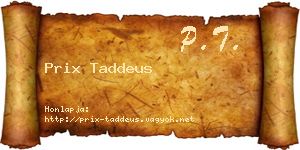 Prix Taddeus névjegykártya